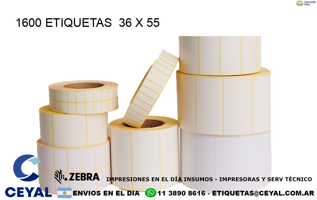 1600 ETIQUETAS  36 x 55