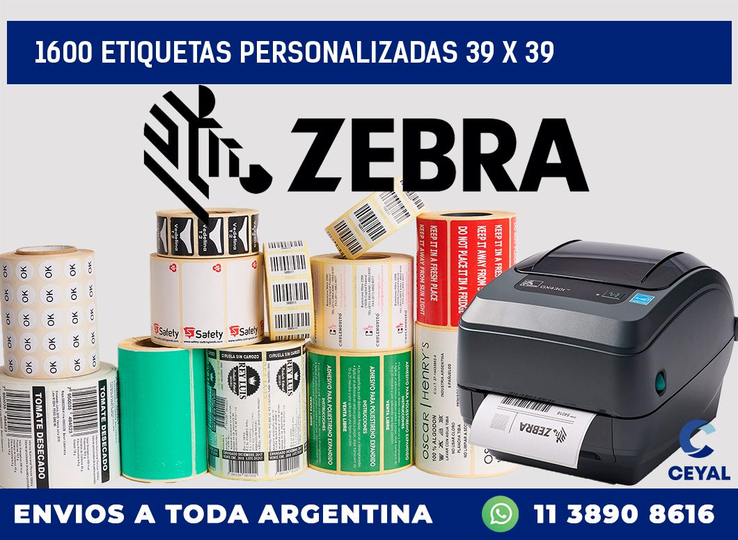1600 ETIQUETAS PERSONALIZADAS 39 x 39