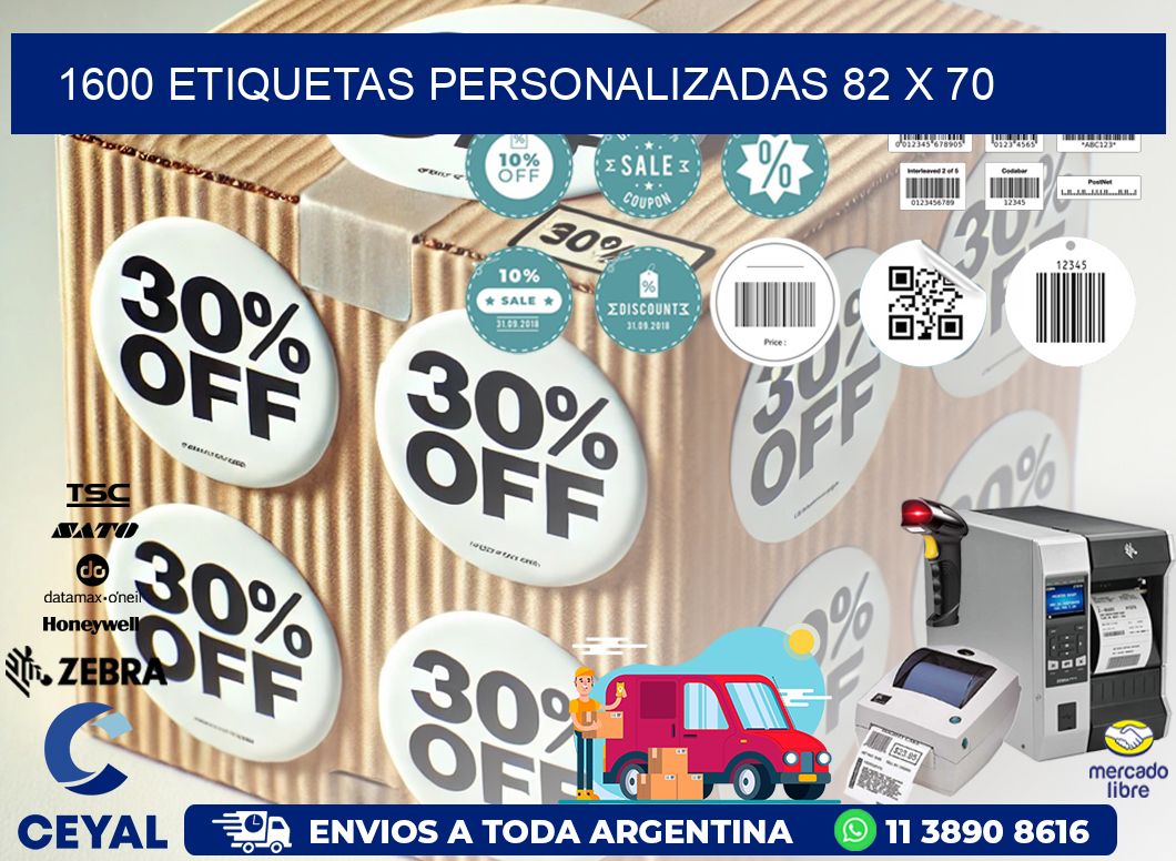 1600 ETIQUETAS PERSONALIZADAS 82 x 70