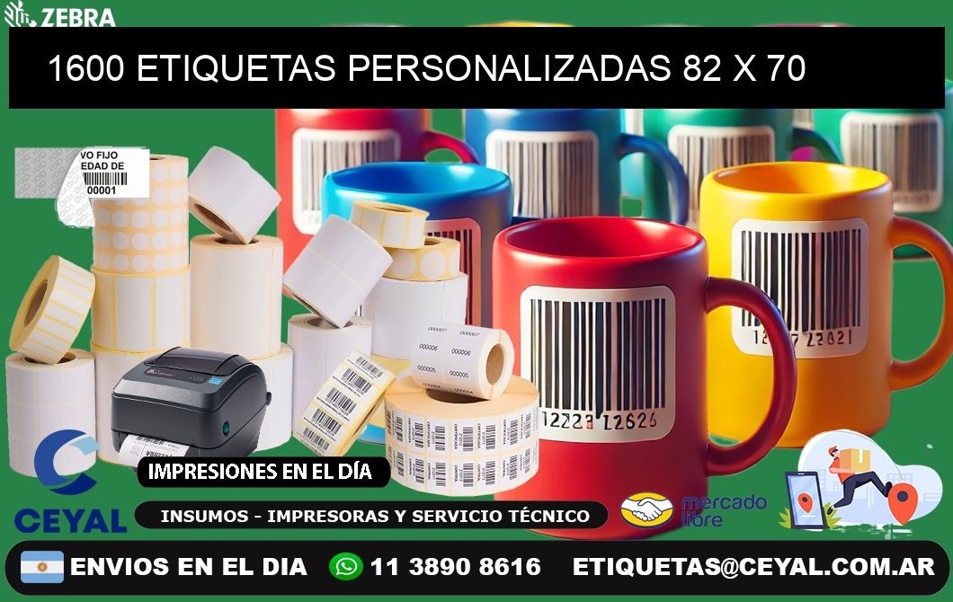 1600 ETIQUETAS PERSONALIZADAS 82 x 70