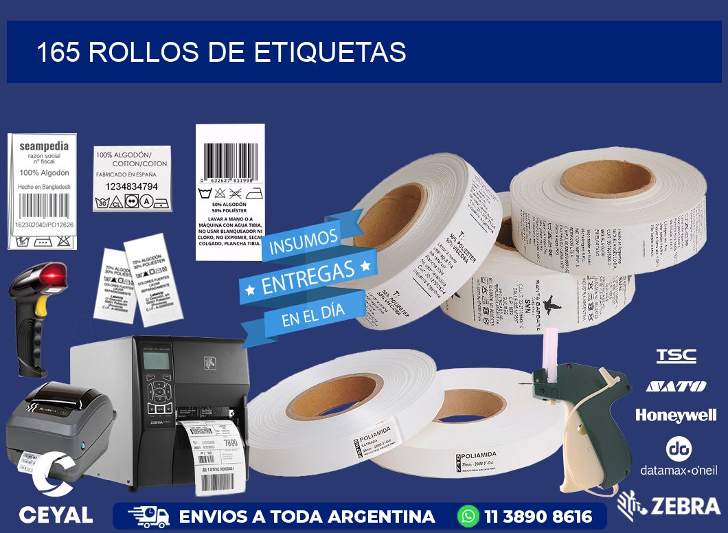 165 ROLLOS DE ETIQUETAS