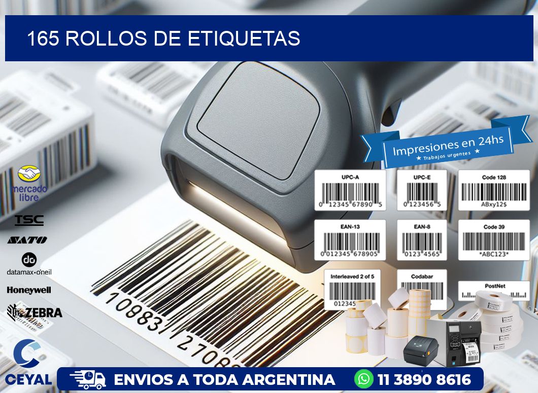 165 ROLLOS DE ETIQUETAS