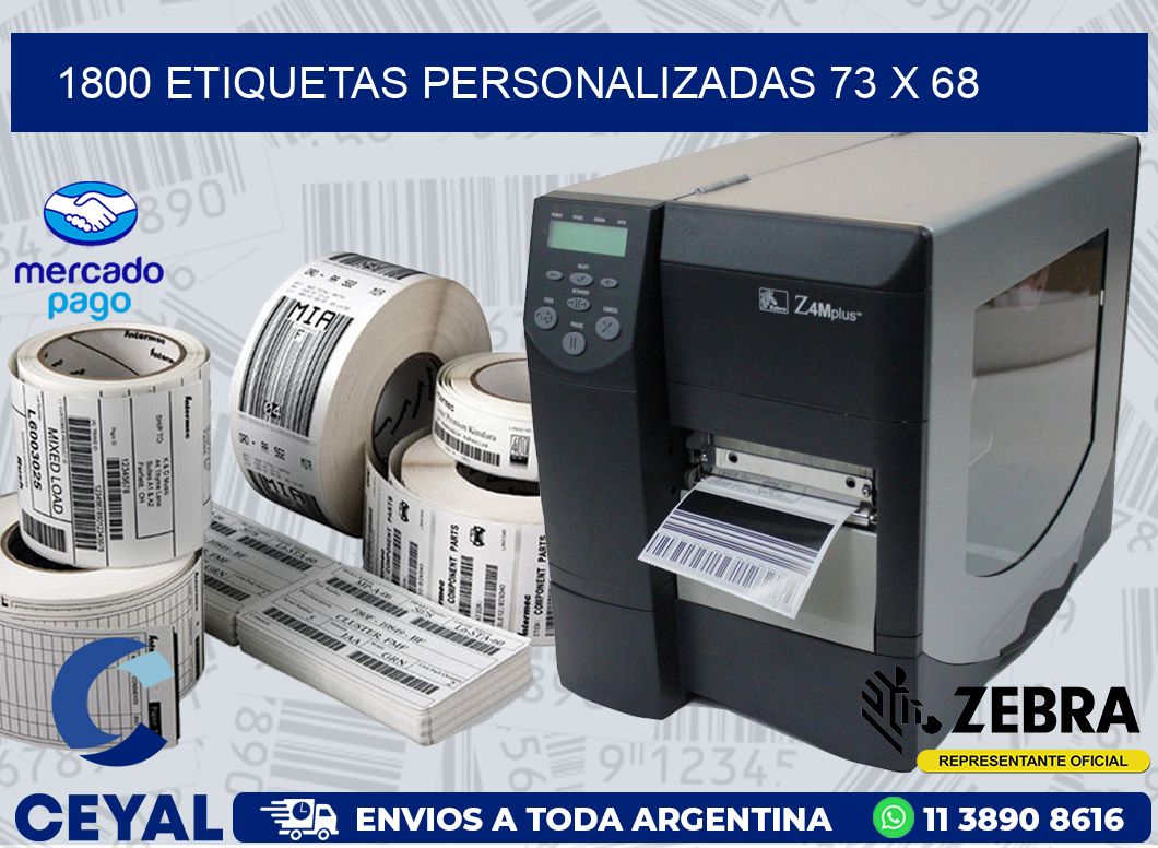 1800 ETIQUETAS PERSONALIZADAS 73 x 68