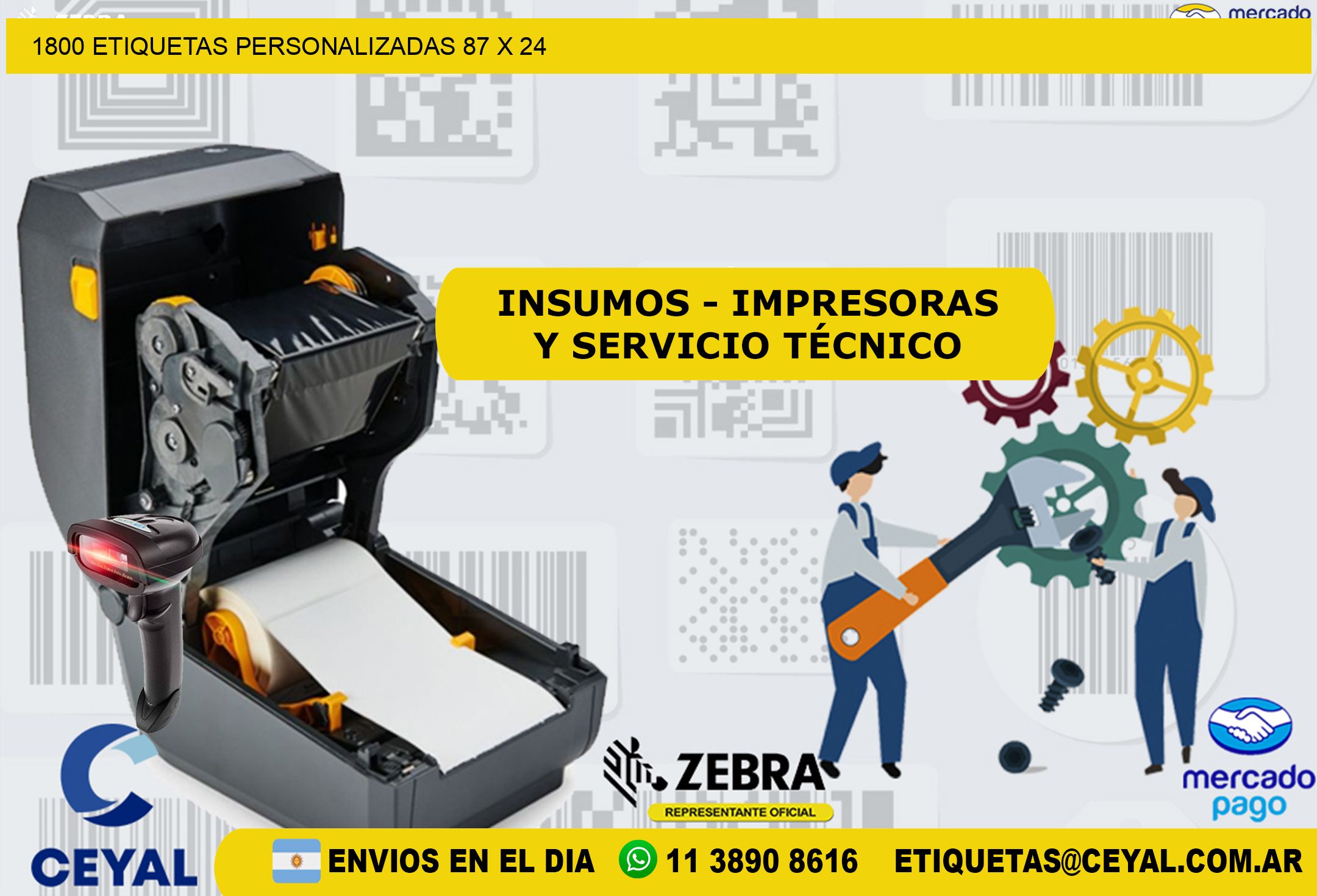 1800 ETIQUETAS PERSONALIZADAS 87 x 24