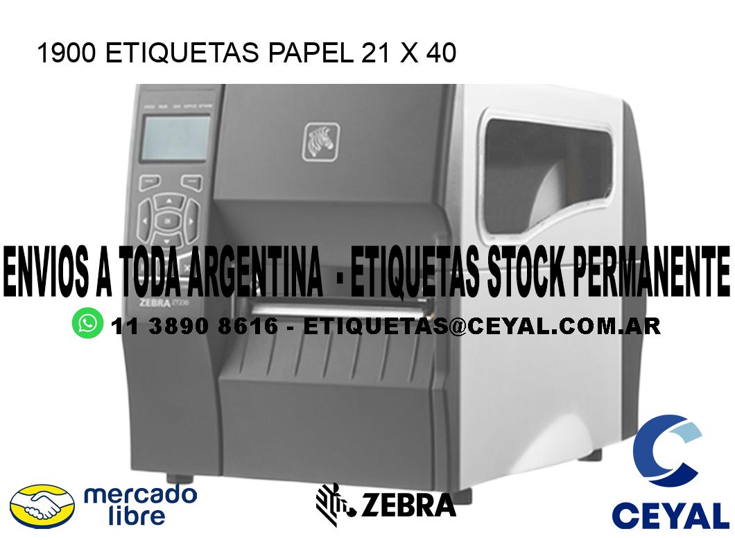 1900 ETIQUETAS PAPEL 21 x 40