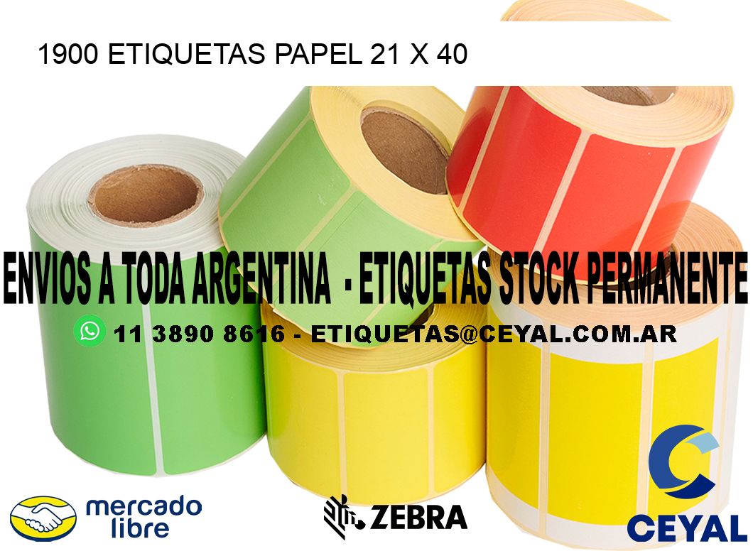 1900 ETIQUETAS PAPEL 21 x 40