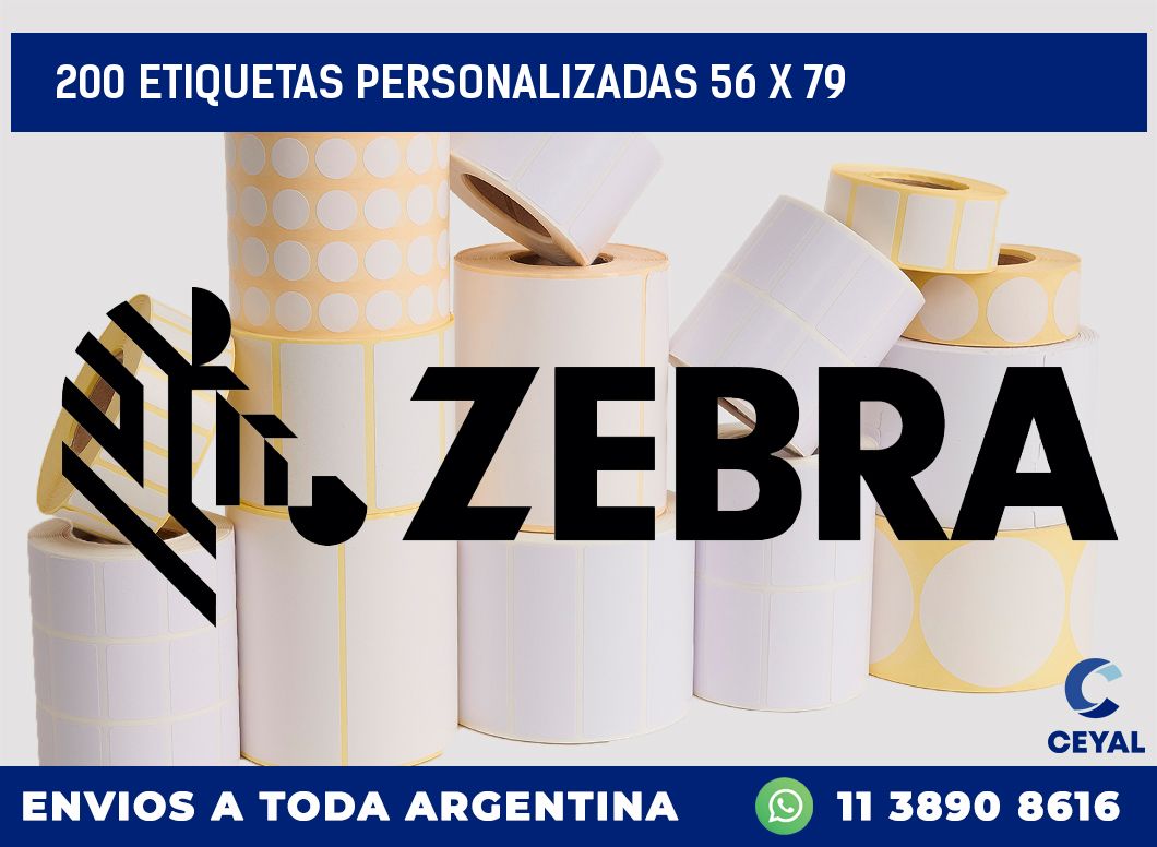 200 ETIQUETAS PERSONALIZADAS 56 x 79