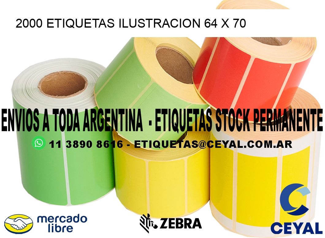 2000 ETIQUETAS ILUSTRACION 64 x 70