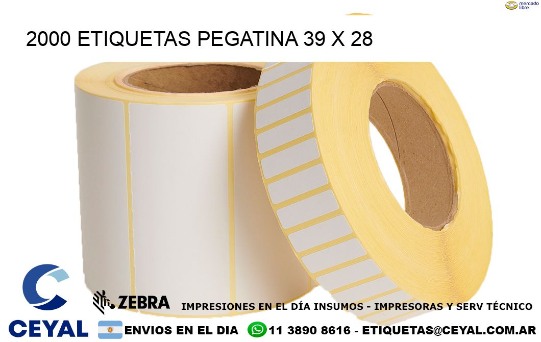 2000 ETIQUETAS PEGATINA 39 x 28