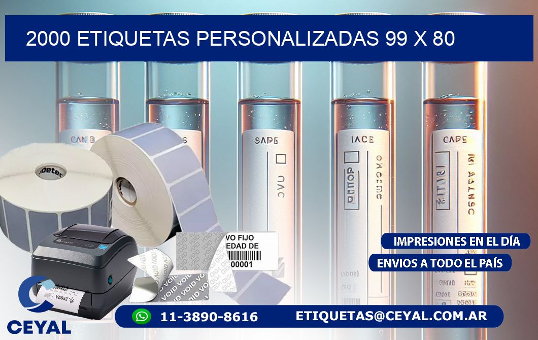 2000 ETIQUETAS PERSONALIZADAS 99 x 80