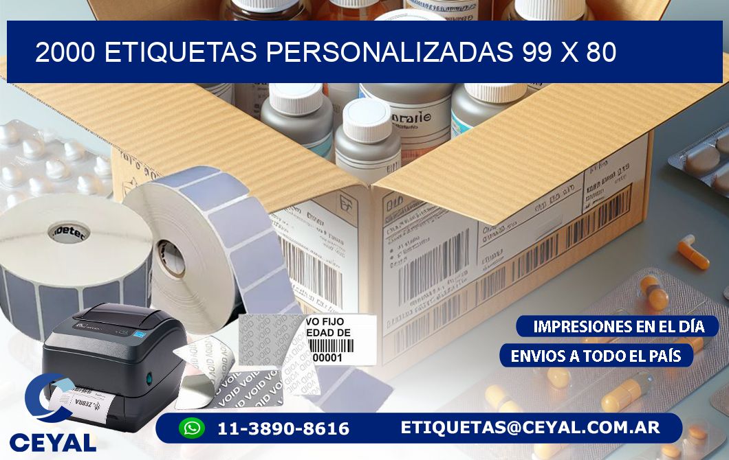 2000 ETIQUETAS PERSONALIZADAS 99 x 80