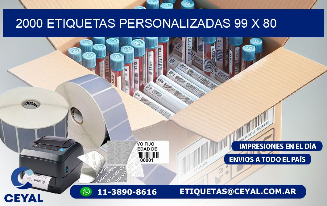 2000 ETIQUETAS PERSONALIZADAS 99 x 80