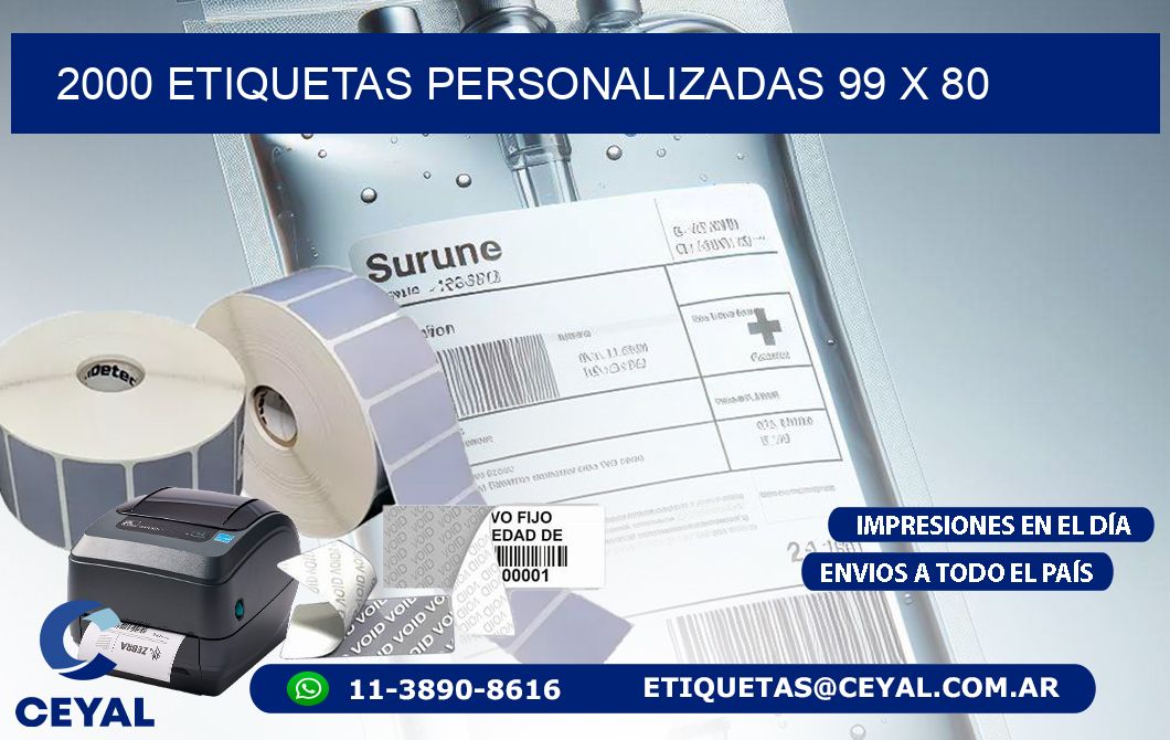2000 ETIQUETAS PERSONALIZADAS 99 x 80
