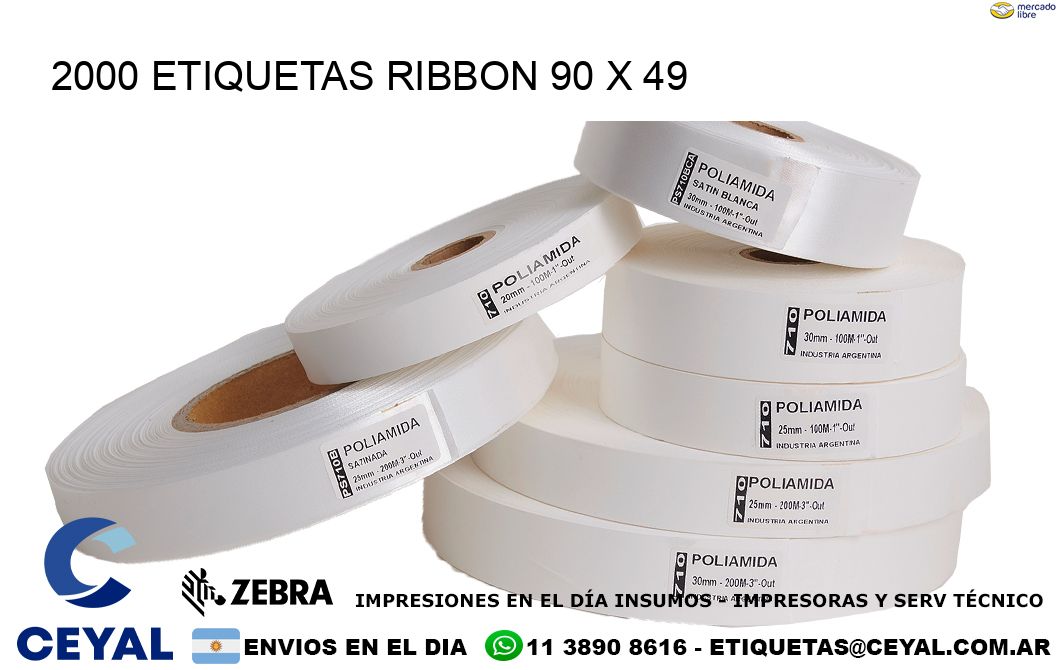 2000 ETIQUETAS RIBBON 90 x 49