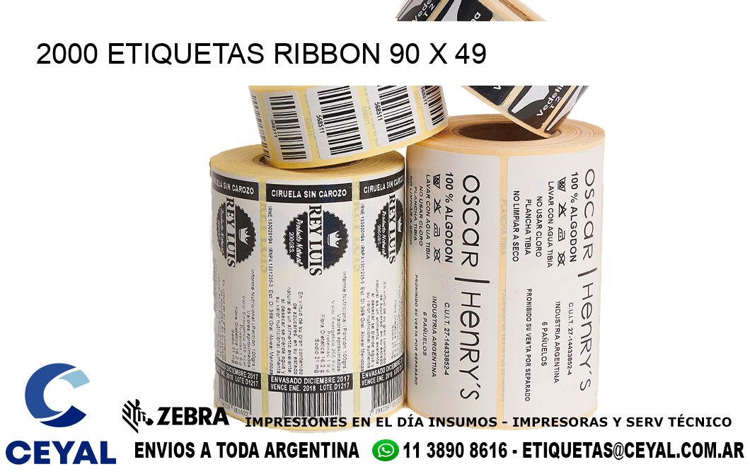 2000 ETIQUETAS RIBBON 90 x 49