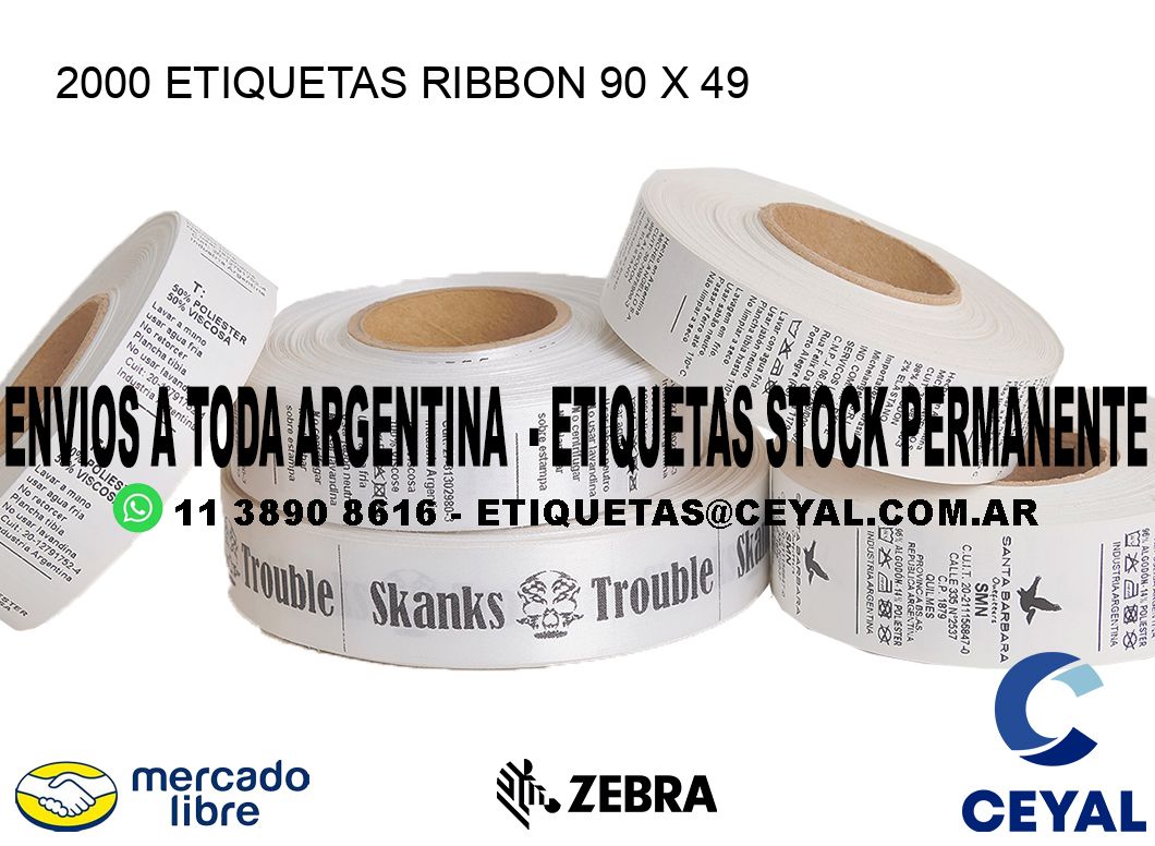 2000 ETIQUETAS RIBBON 90 x 49