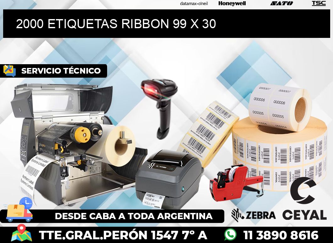 2000 ETIQUETAS RIBBON 99 x 30