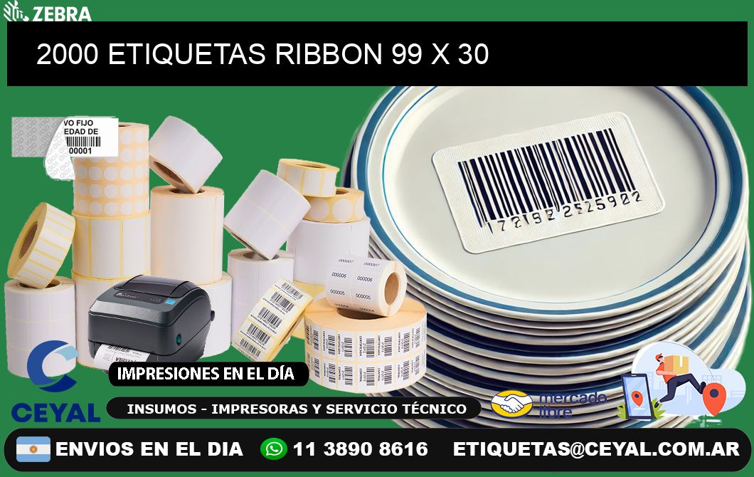 2000 ETIQUETAS RIBBON 99 x 30