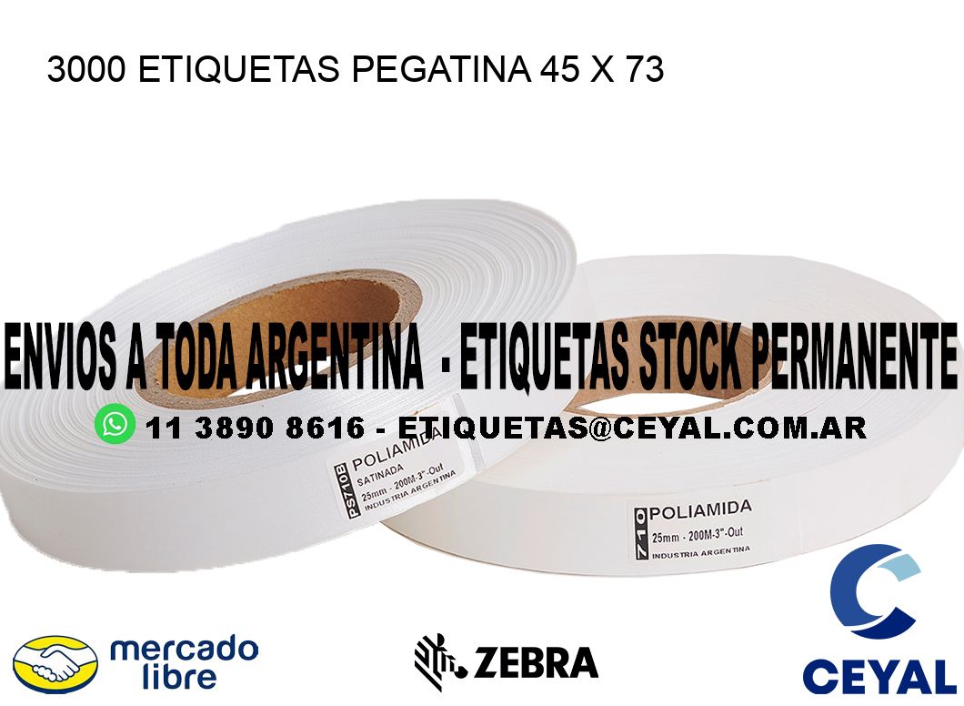 3000 ETIQUETAS PEGATINA 45 x 73