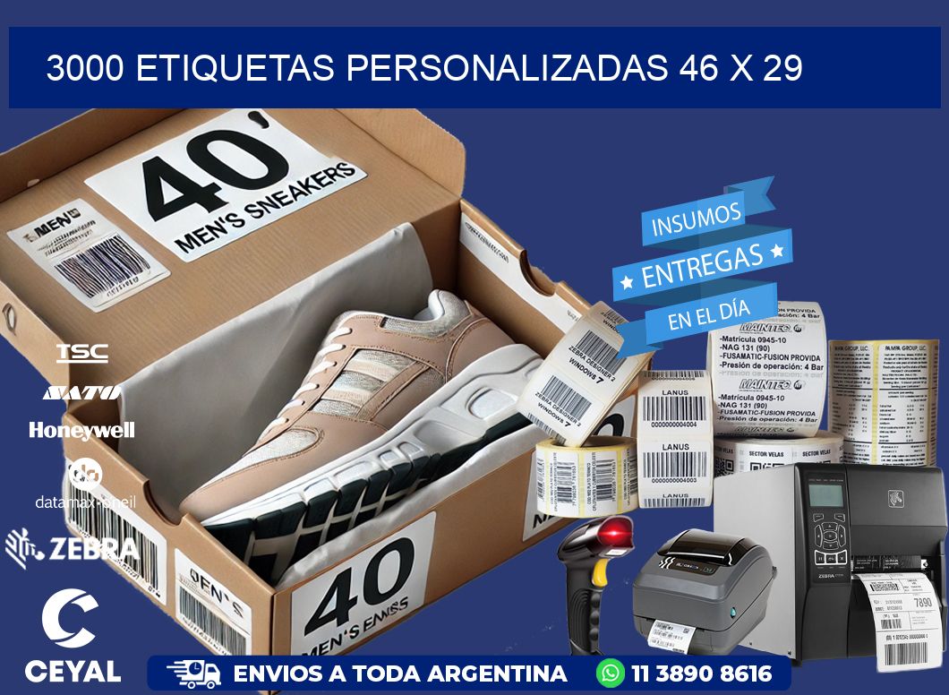 3000 ETIQUETAS PERSONALIZADAS 46 x 29