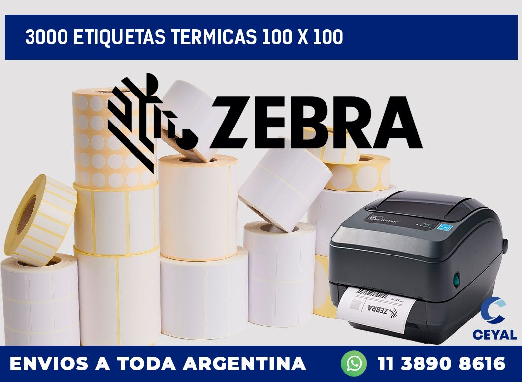 3000 ETIQUETAS TERMICAS 100 x 100