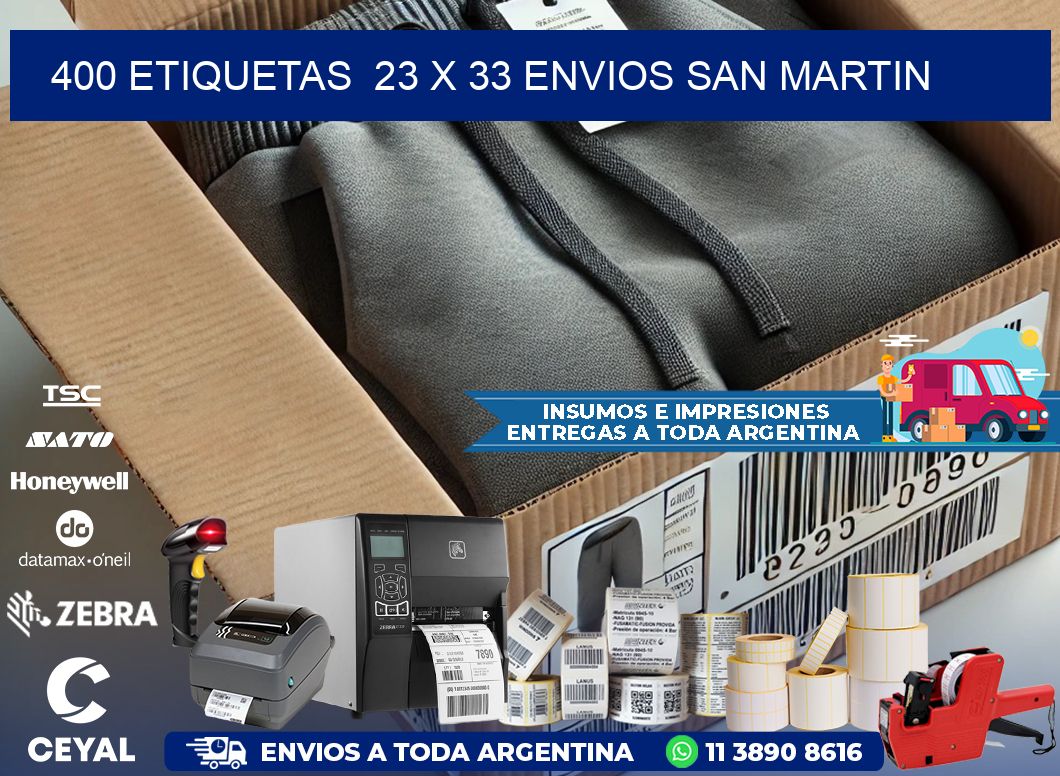 400 ETIQUETAS  23 x 33 ENVIOS SAN MARTIN