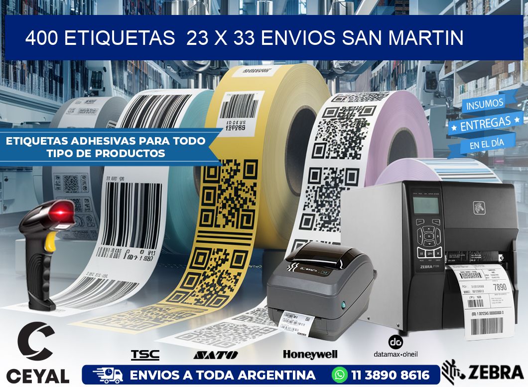 400 ETIQUETAS  23 x 33 ENVIOS SAN MARTIN