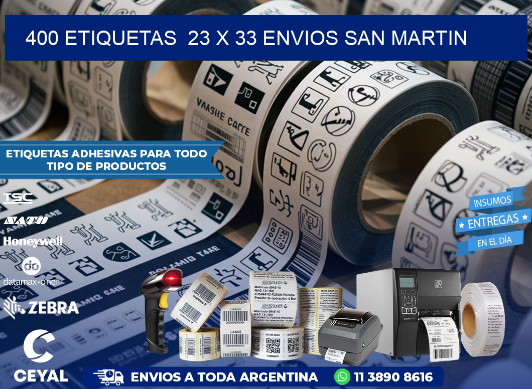 400 ETIQUETAS  23 x 33 ENVIOS SAN MARTIN