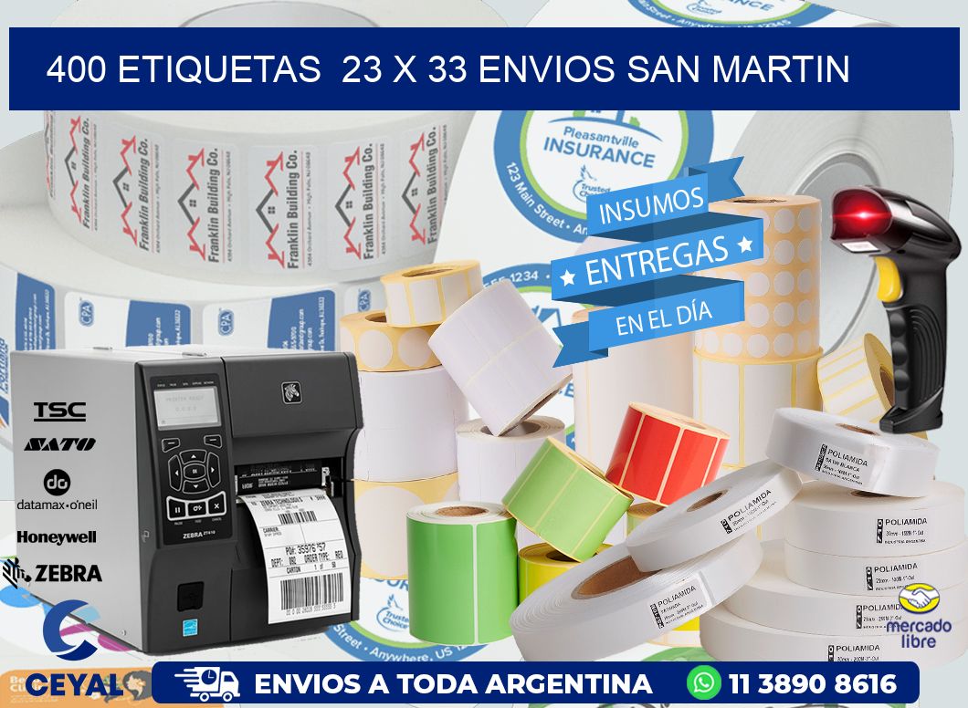 400 ETIQUETAS  23 x 33 ENVIOS SAN MARTIN