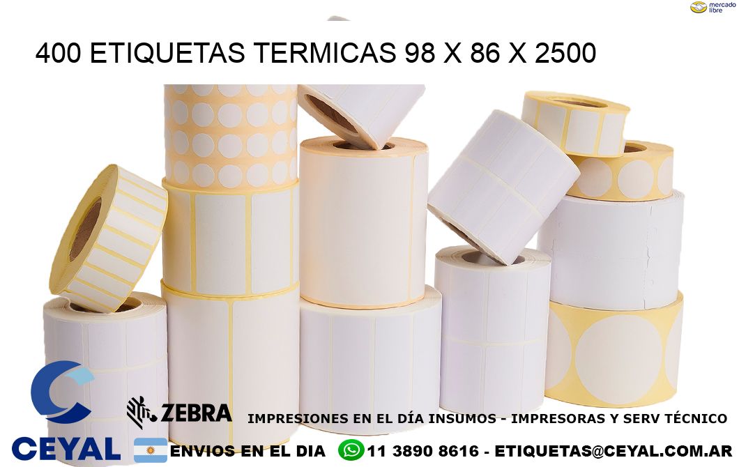 400 ETIQUETAS TERMICAS 98 x 86 x 2500