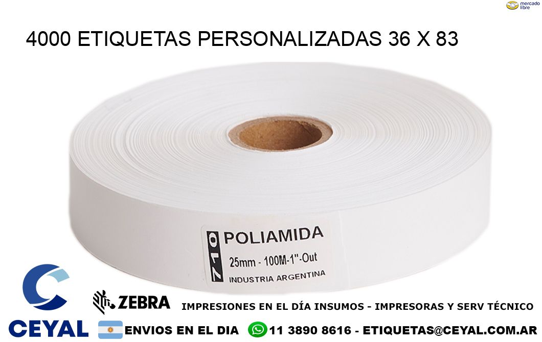 4000 ETIQUETAS PERSONALIZADAS 36 x 83