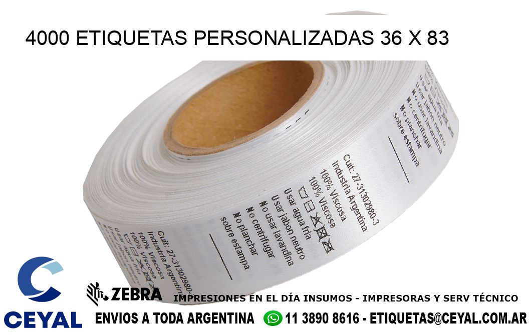 4000 ETIQUETAS PERSONALIZADAS 36 x 83