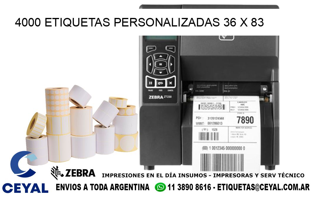 4000 ETIQUETAS PERSONALIZADAS 36 x 83