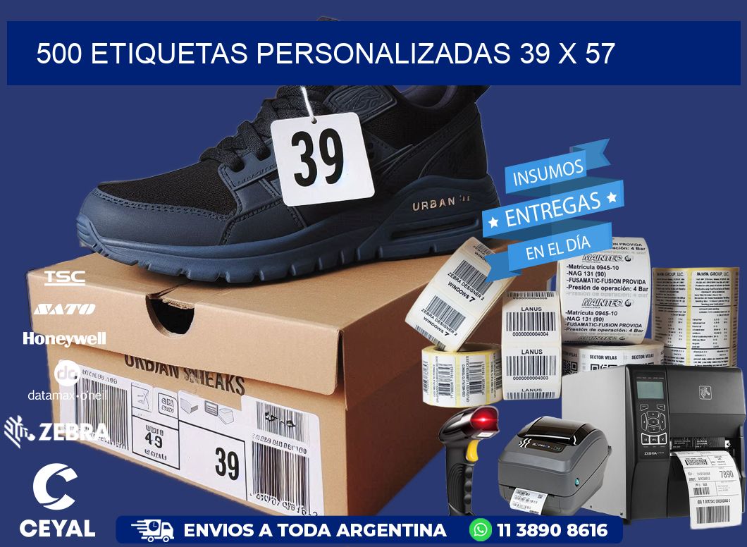 500 ETIQUETAS PERSONALIZADAS 39 x 57