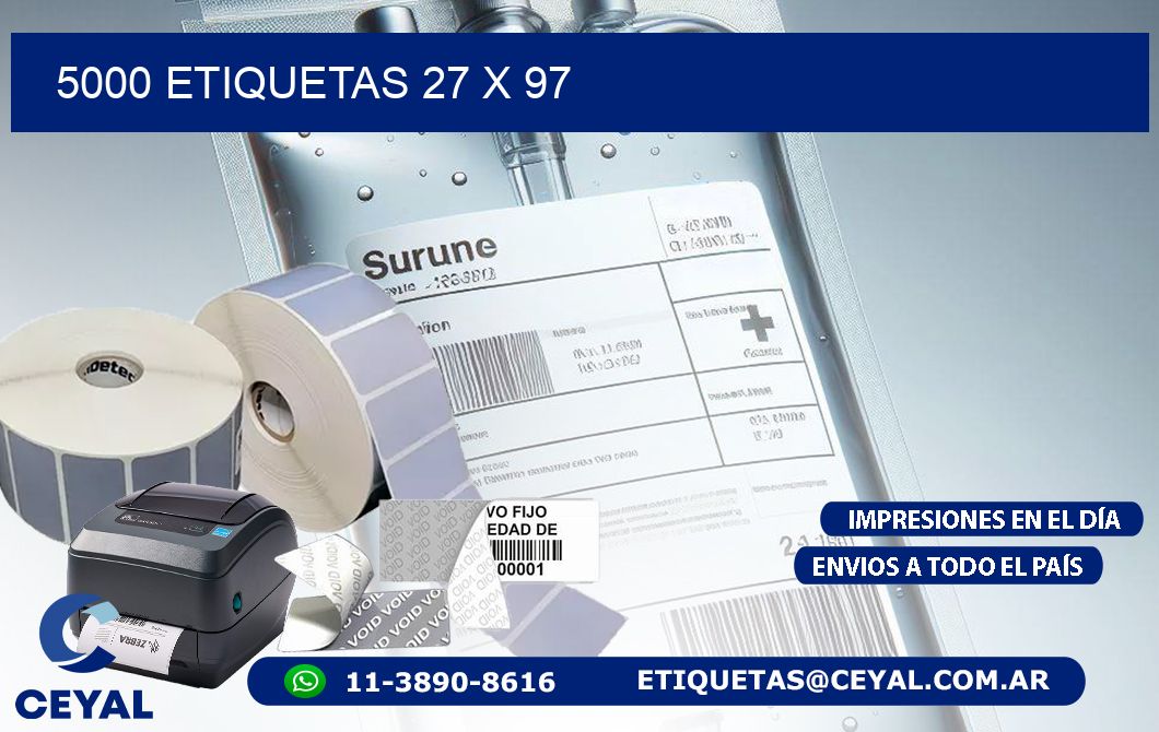 5000 ETIQUETAS 27 x 97
