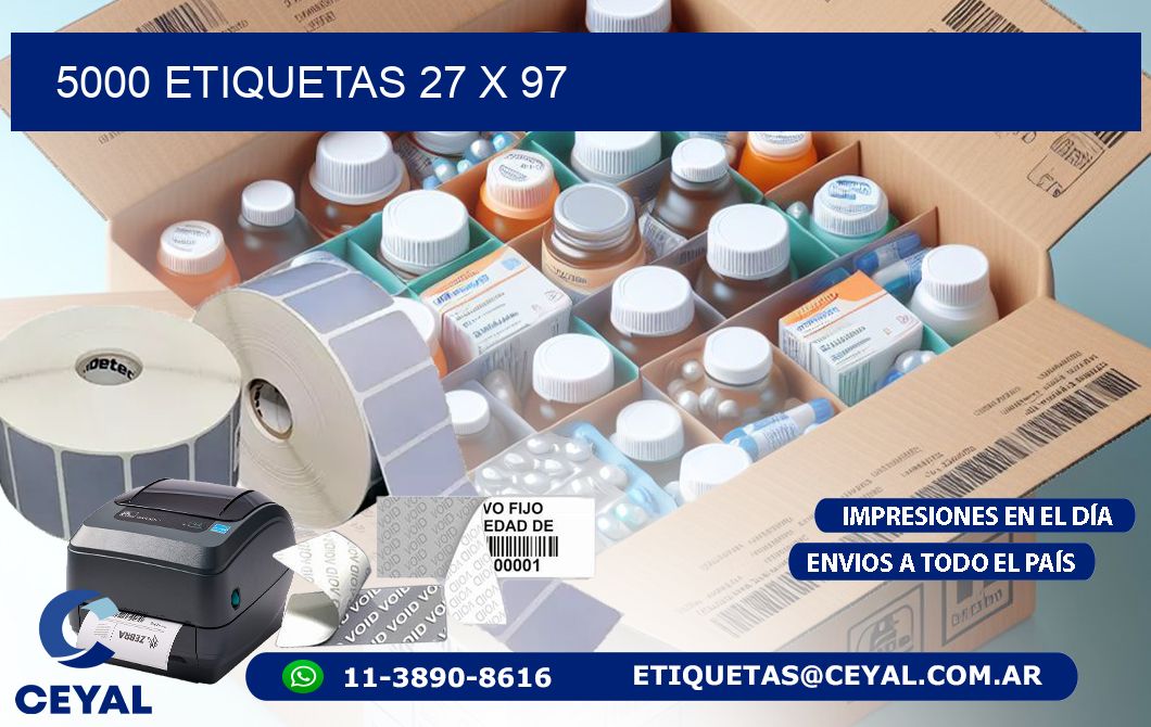 5000 ETIQUETAS 27 x 97