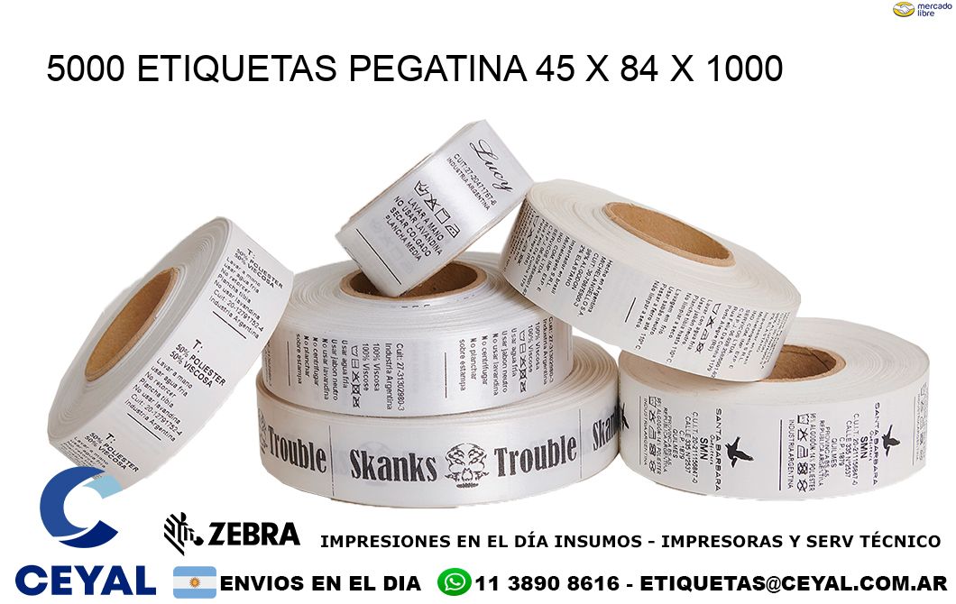 5000 ETIQUETAS PEGATINA 45 x 84 x 1000
