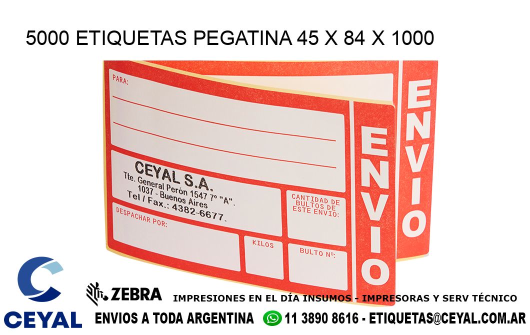 5000 ETIQUETAS PEGATINA 45 x 84 x 1000