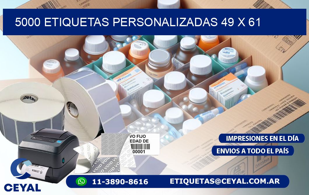 5000 ETIQUETAS PERSONALIZADAS 49 x 61