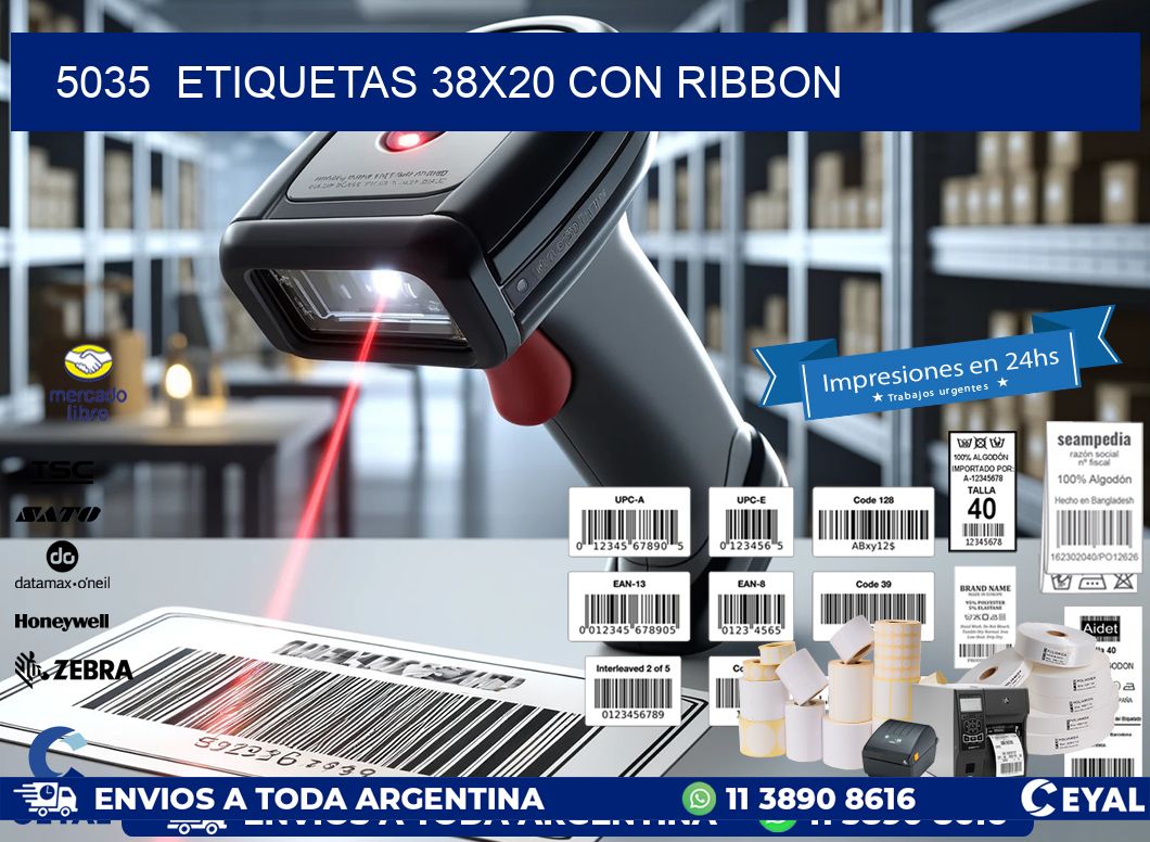 5035  ETIQUETAS 38X20 CON RIBBON