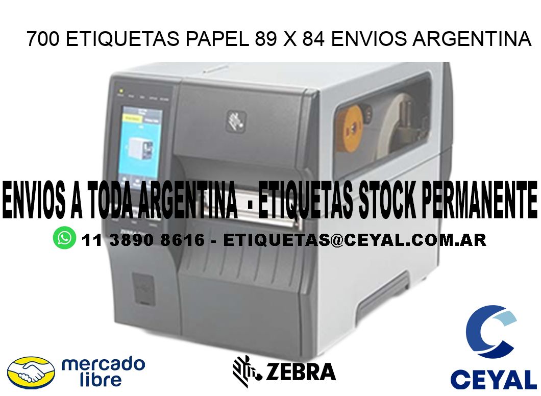 700 ETIQUETAS PAPEL 89 x 84 ENVIOS ARGENTINA