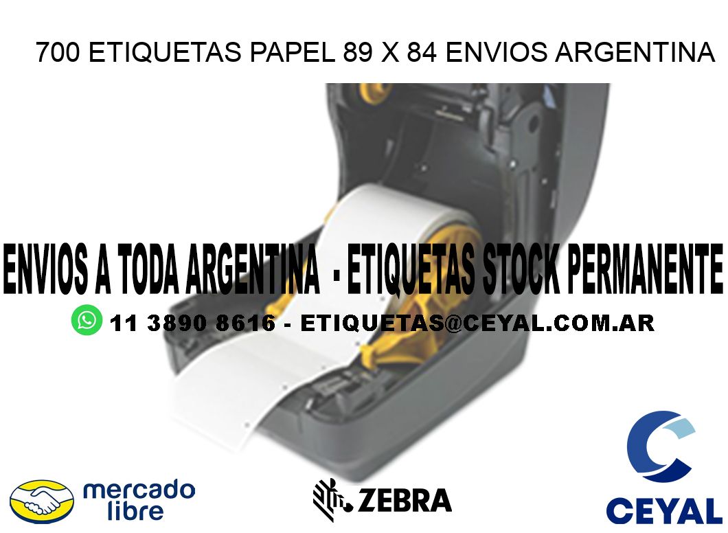 700 ETIQUETAS PAPEL 89 x 84 ENVIOS ARGENTINA