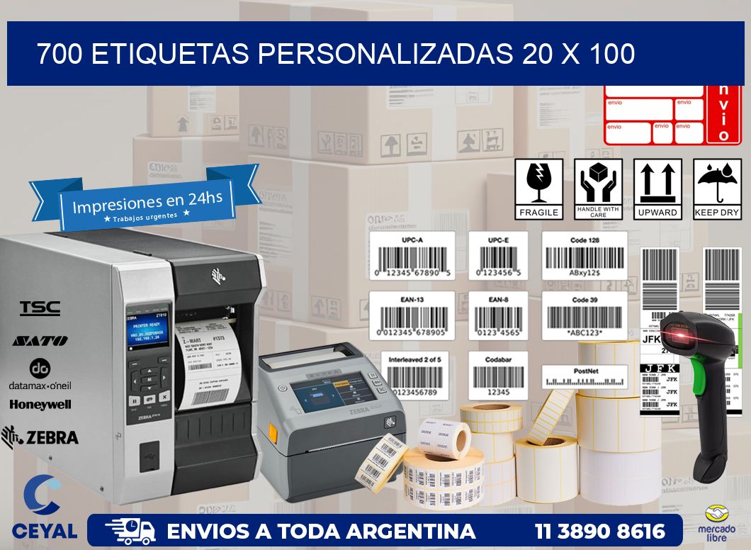 700 ETIQUETAS PERSONALIZADAS 20 x 100