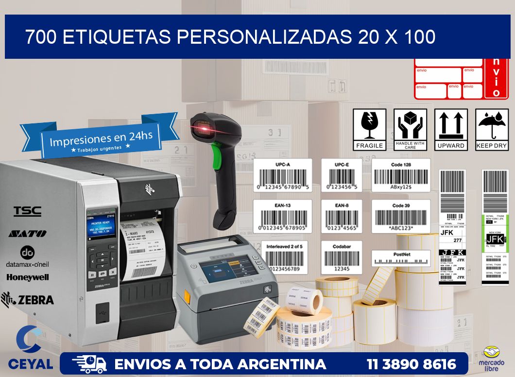 700 ETIQUETAS PERSONALIZADAS 20 x 100