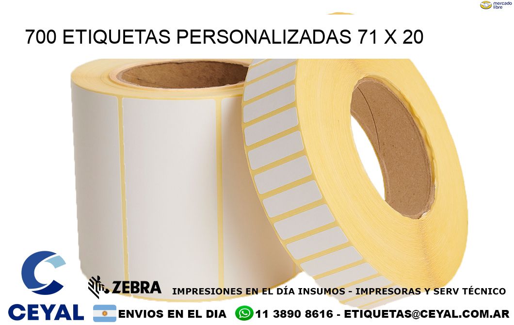 700 ETIQUETAS PERSONALIZADAS 71 x 20