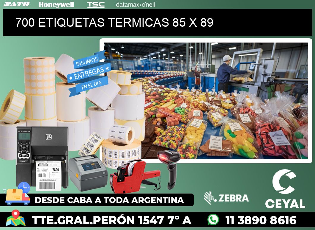 700 ETIQUETAS TERMICAS 85 x 89