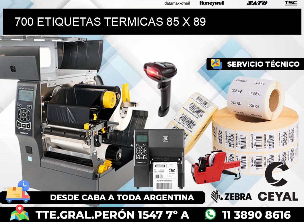 700 ETIQUETAS TERMICAS 85 x 89