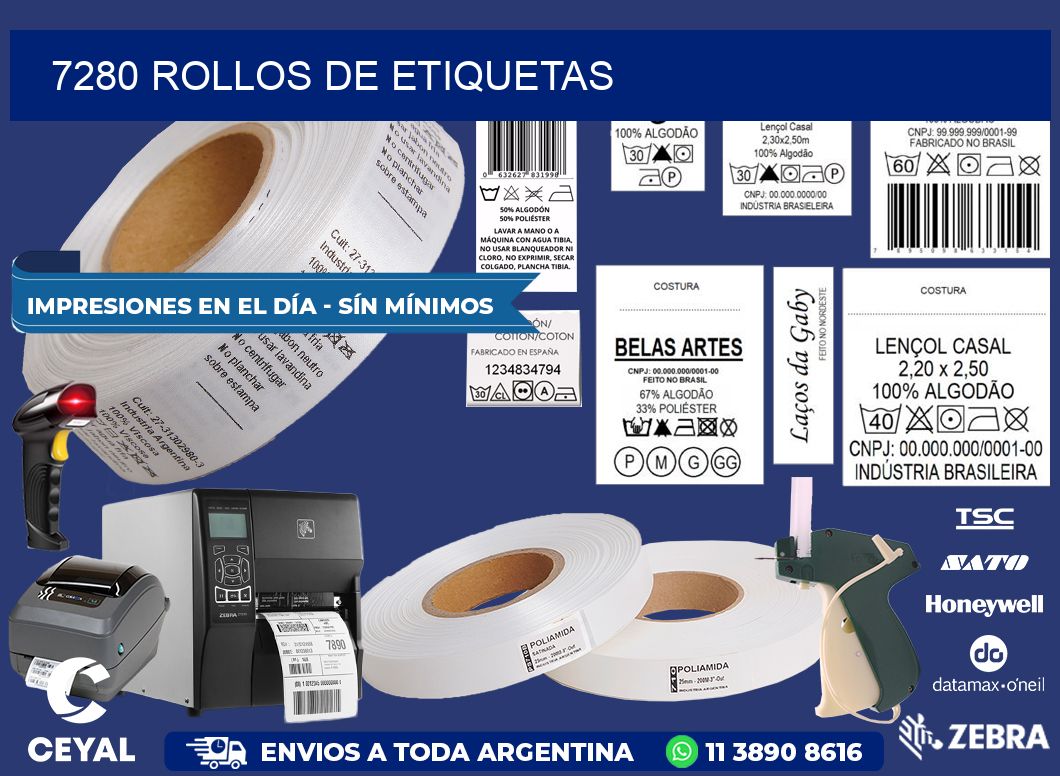 7280 ROLLOS DE ETIQUETAS