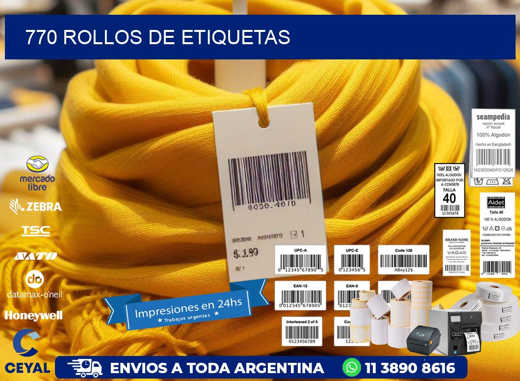 770 ROLLOS DE ETIQUETAS