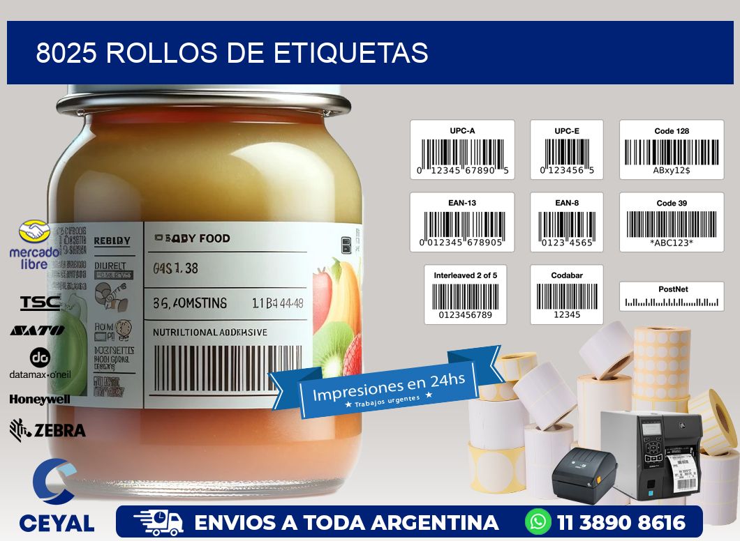 8025 ROLLOS DE ETIQUETAS